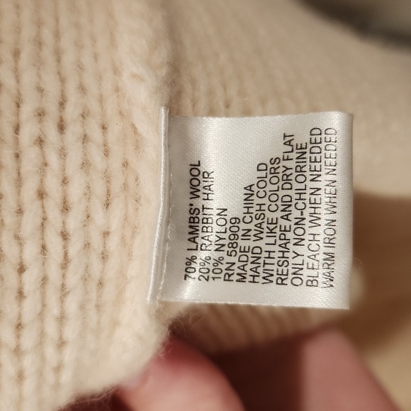 Antonio Melani Lambs Wool Rabbit Hair Cream Long Sleeve Cable Knit XS Sweater - Picture 5 of 7